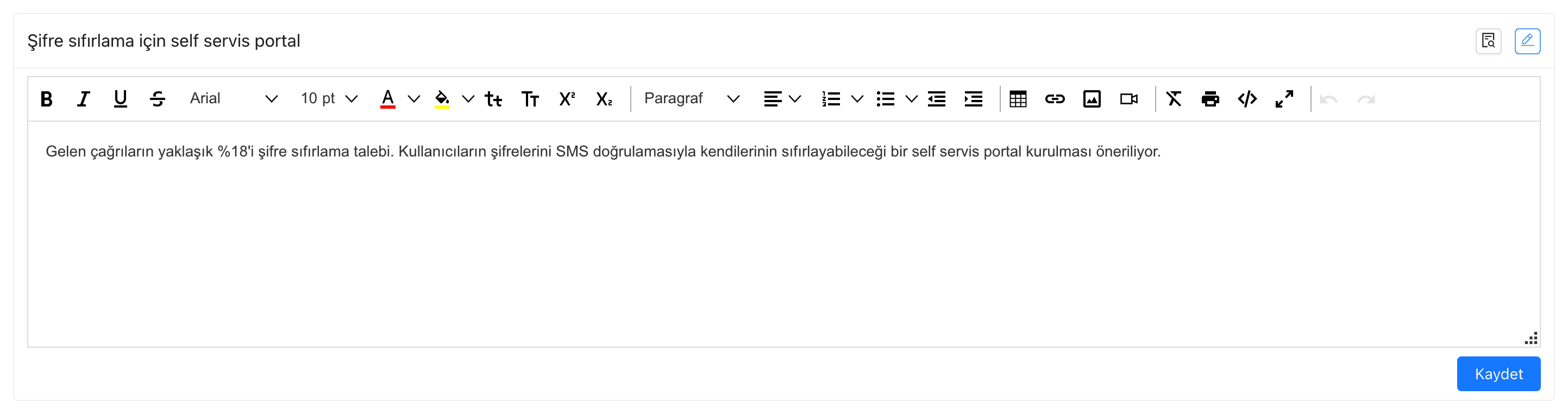 Açıklamanın düzenlenmesi