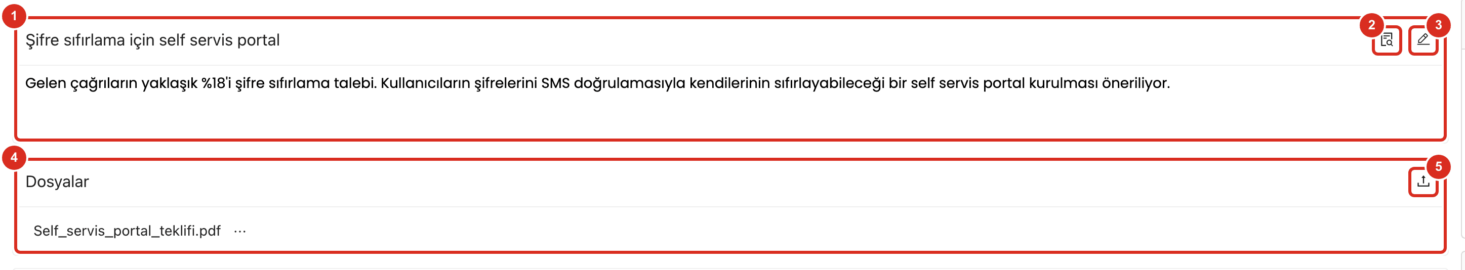 Açıklama ve Dosyalar kartları