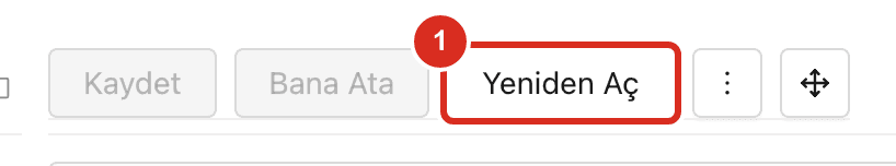 Kapatılmış kayıtta araç çubuğu
