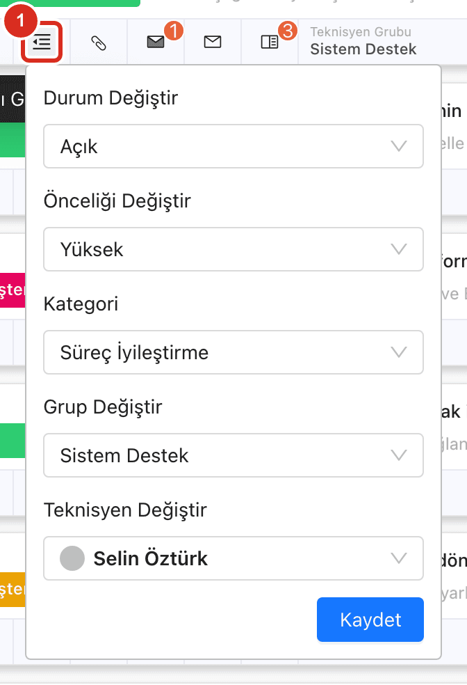 Hızlı Güncelleme penceresi