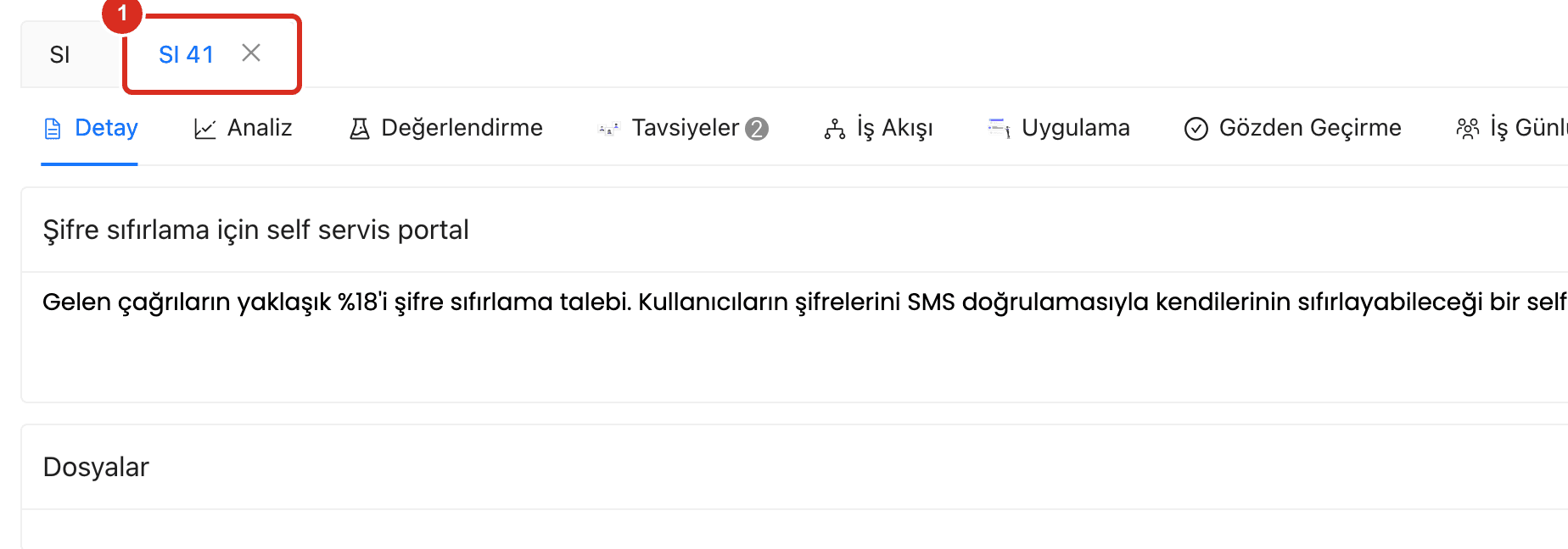 İyileştirmenin sekme olarak açılması