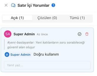 Satır İçi Yorumlar