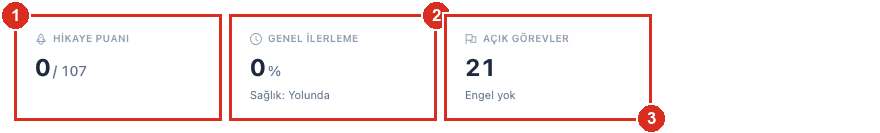 Genel bakış özet kartları