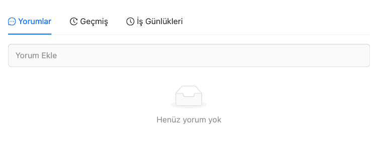 Görev detayı sekmeleri