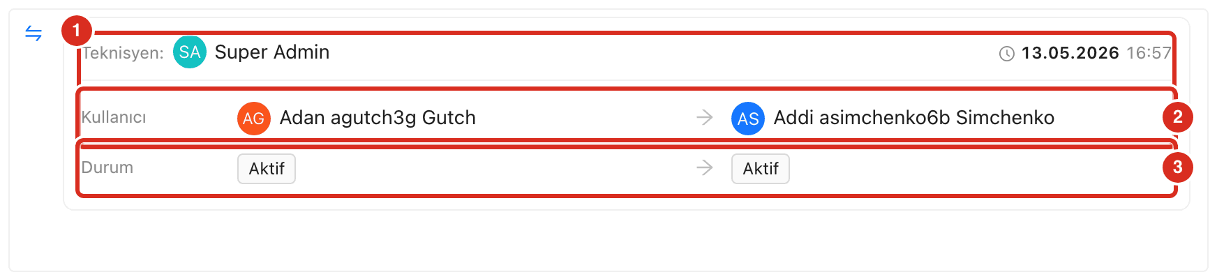 Durum Geçmişi sekmesi